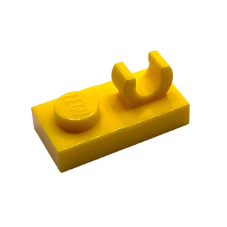 Plate, Modified 1x2 with Open O Clip on Top, Part# 44861 Part LEGO® Yellow