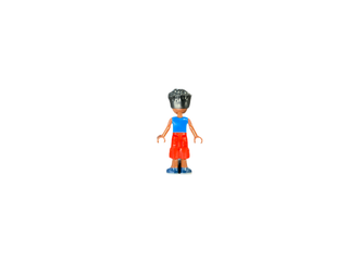 Zac - Blue Shirt with Red Symbols and Yellow Splotches, Red Cropped Trousers, Dark Blue Shoes, frnd725 Minifigure LEGO®   