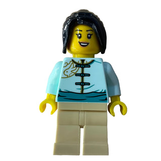 Lunar New Year Parade Participant - Female, Light Aqua Tang Jacket, hol306 - LEGO® Holiday Minifigure