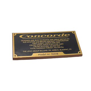 Concorde Printed Plaque Tile Modified 4 x 8 Inverted with Studs, Part# 83496pb04 Part LEGO® Reddish Brown