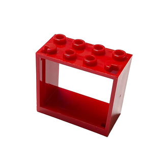 Window 2 x 4 x 3 - Hollow Studs, Part# 60598 Part LEGO® Red