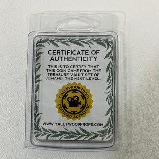 Gold Coin from Treasure Vault Jumani: The Next Level Movie Prop United Brick Co®