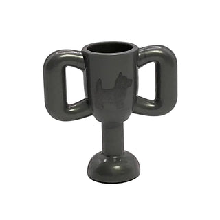 Trophy with Silver Terrier Dog Pattern, LEGO® Minifigure Utensil, Part# 10172pb001
