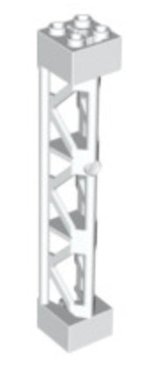 Support 2x2x10 Girder Triangular Vertical Type 4, Part# 95347 Part LEGO® White  