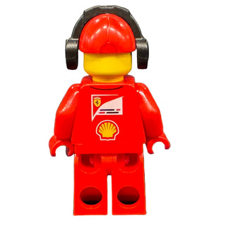 Scuderia Ferrari Team Crew Member - Male, Thin Grin with Teeth, sc015 Minifigure LEGO®