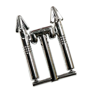 Minifigure, Weapon Harpoons, 2 on Sprue, Part# 57467 Part LEGO® Chrome Silver Very Good
