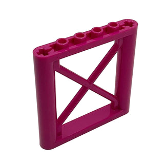 Purple rectangular girder support with four stud holes across top and diagonal cross-bracing.