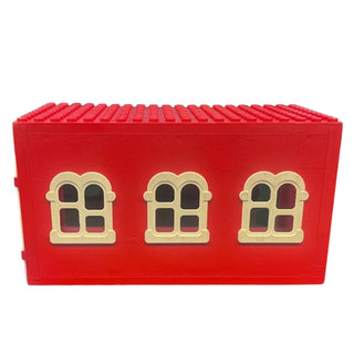 Fabuland Garage Block 10 x 20 x 9 with White Windows and White Doors, Part# x655c03