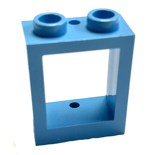 Window 1 x 2 x 2 Flat Front, Part# 60592 Part LEGO® Medium Blue