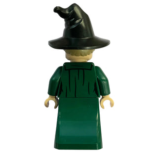 Professor Minerva McGonagall - Dark Green Robe, Plain Skirt, Hat with Hair, hp609 - LEGO® Harry Potter Minifigure