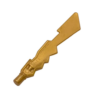 Minifigure, Weapon Sword Blade with Jagged Edges and Bar End, Part# 11439 Part LEGO® Pearl Gold