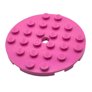 Plate Round 6x6 with Hole, Part# 11213 Part LEGO® Dark Pink