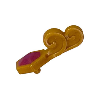 LEGO® Minifigure Turban Pin with Magenta Jewel Pattern, Part# 98379pb01 Part LEGO® Pearl Gold