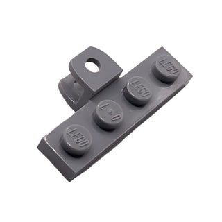 Plate, Modified 1x4 with Tow Ball Socket, Flattened with Holes, Part# 98263 Part LEGO® Light Bluish Gray