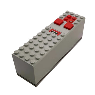 Electric 9V Battery Box 4 x 14 x 4 with Red Buttons and Contact Plate with Dark Gray Base, Part# 2847c01