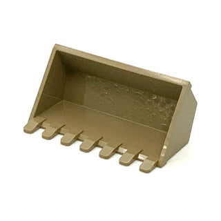 Vehicle, Digger Bucket 7 Teeth 3 x 6 with Locking 2 Finger Hinge, Part# 30394 Part LEGO® Dark Tan  