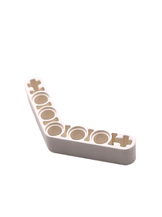 Technic, Liftarm, Modified Bent Thick 1 x 7 (4 - 4), Part# 32348 Part LEGO® White