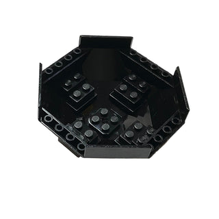 Cockpit 10 x 10 x 4 Octagonal with Axle Hole, Part# 2618 Part LEGO® Black Very Good