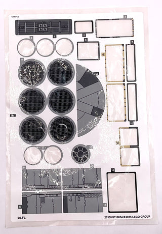 Sticker Sheet for Set Millennium Falcon, North American Version, 75105 - (21538/6116854), Part# 75105stk01b Part LEGO®