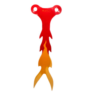 Cobra Tongue with Red, Trans-Orange, and Trans-Red Flames Pattern, Part# 70674pls01b Part LEGO® Very Good