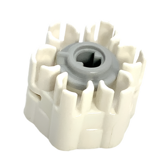 Projectile Launcher Part, Rapid Shooter Six Barrel - Angled Barrels with Light Bluish Gray Trigger (18588 / 18587), Part# 1858c01 Part LEGO® White