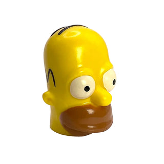 Minifigure, Head, Modified Simpsons Homer Simpson with Medium Nougat Mouth and Wide Eyes Pattern, Part# 15527pb02 Part LEGO® Yellow