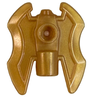 Minifigure, Weapon Axe Head Double with Bar Holder and 2 Hollow Studs Part# 11096 Part LEGO® Pearl Gold