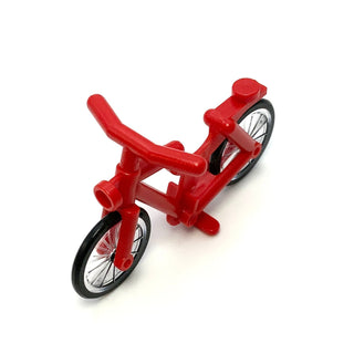 Bicycle with Trans-Clear Wheels with Molded Black Hard Rubber Tires, Part# 4719/92851pb01 Part LEGO® Red  