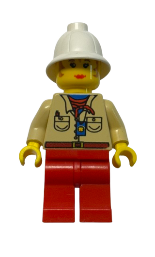 Pippin Reed / Miss Gail Storm - Tan Shirt, Red Legs, White Pith Helmet, adv015 - LEGO® Adventurers Minifigure
