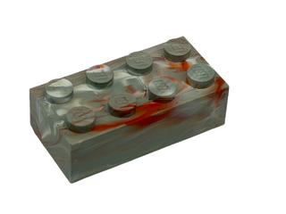 Light Gray w/ Red & White Marbled, 1970's Grangemouth Test 2x4 LEGO® Brick Part LEGO®