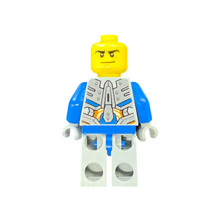 Clay Moorington - Blue Helmet, Trans-Neon Orange Visor and Armor, nex073 Minifigure United Brick Co®