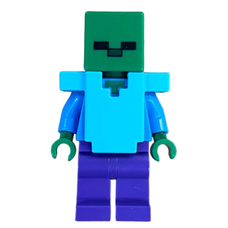 Zombie, Medium Azure Armor, min240 - LEGO® Minecraft Minifigure