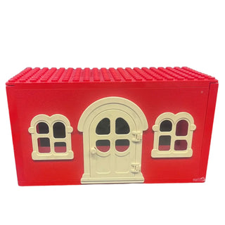 Fabuland House Block 10 x 20 x 9 with White Door and Windows, Part# x661c04