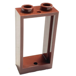 Window 1 x 2 x 3 Flat Front, Part# 60593 Part LEGO® Reddish Brown