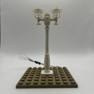 Lighting Kit, Double Lamp Post (White Pole, White Light) ACCDH-W/W Light up kit United Brick Co®