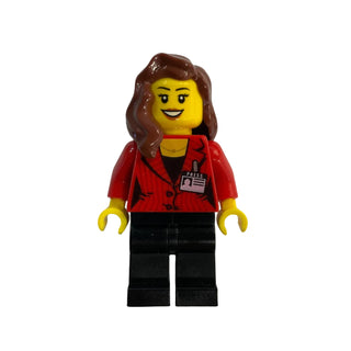 Camerawoman - Red Suit Jacket with Press Pass, sc011 - LEGO® Speed Champions Minifigure LEGO®
