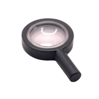 Minifigure, Utensil Magnifying Glass with Removable Trans-Clear Lens, Part# 90463c01 Part LEGO® Black Very Good