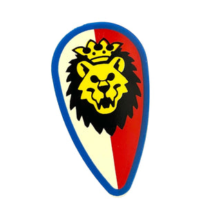 Minifigure, Shield Oval with Lion Head, Red and White Background, Blue Border Pattern, Part# 2586p4d Part LEGO®