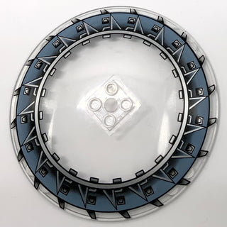 Dish 10 x 10 Inverted (Radar) - Hollow Studs with Serrated Blades Pattern Part LEGO® Trans-Clear
