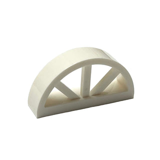 Window 1 x 4 x 1 2/3 with Spoked Rounded Top, Part# 20309 Part LEGO® White