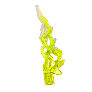 Hero Factory Weapon Accessory, Flame / Lightning Bolt with Axle Hole with Marbled Trans-Clear Pattern, Part# 11302pb03 Part LEGO® Trans-Neon Green