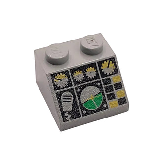 Slope 45 2 x 2 with Flight Control Pattern, Part# 3039pc5 Part LEGO® Light Gray Very Good