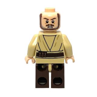 Qui-Gon Jinn - Dark Brown Legs, Poncho, Dark Brown Beard - sw1334b Minifigure LEGO®