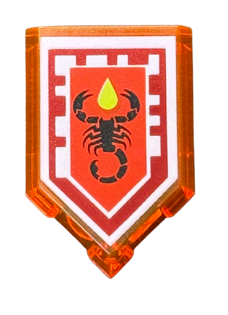 Tile, Modified 2 x 3 Pentagonal with Nexo Power Shield Pattern - Toxic Sting, Part# 22385pb005