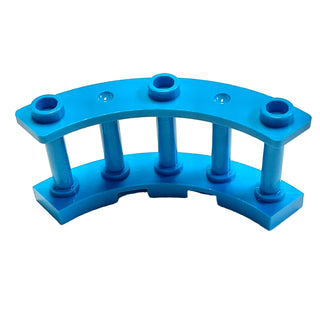 Fence 4x4x2 Quarter Round Spindled with 3 Studs, Part# 21229 Part LEGO® Dark Azure
