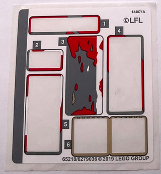 Sticker Sheet for Set Pasaana Speeder Chase, 75250-1 - (65218/6279036), Part# 75250stk01 Part LEGO® Missing 6 Stickers
