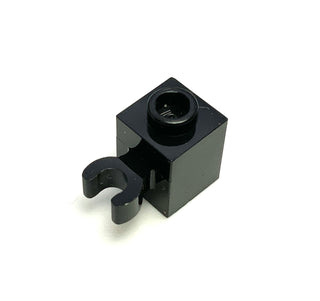 Brick, Modified 1x1 with Open U Clip (Vertical Grip) - Hollow Stud, Part# 60475b Part LEGO® Black  