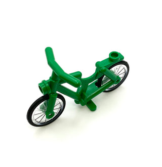 Bicycle with Trans-Clear Wheels with Molded Black Hard Rubber Tires, Part# 4719/92851pb01 Part LEGO® Green  