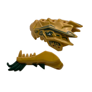 LEGO® Ninjago Golden Dragon Head Jaw Upper and Lower, Part# 93072pb05 + 93071pb03 Part LEGO®