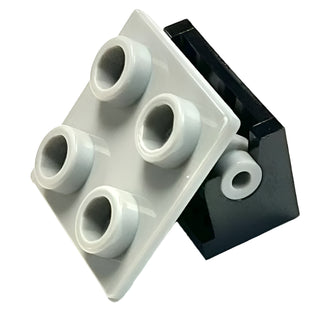 Hinge Brick 1 x 2 with Light Bluish Gray 2 x 2 Top Plate (3937 / 6134), Part# atlhinge02 Part LEGO® Black
